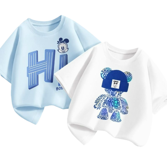 Babudou boy short-sleeved summer breathable boy half-sleeved loose cotton children's clothing top children's T-shirt thin
Babudou boy short-sleeved summer breathable boy half-sleeved loose cotton children's clothing top children's T-shirt thin