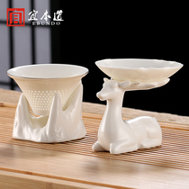 White porcelain tea leak tea filter creative cute glass Road cup set tea filter integrated tea set spare parts