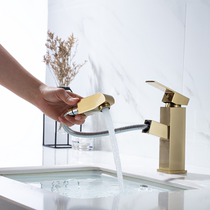 All copper pull silver platform upper basin brushed gold color Lower Basin toilet black basin square faucet