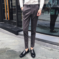 Suit new trousers mens business casual suit pants work professional formal mens pants striped all-match pants