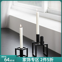 The color ( special area ) black metal candlestick single double candle stand decorative candlestick pendulum sold out without supplement b