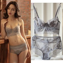 Sexy bra bra suit big breasted special ladies underwear ultra-thin sexy lace transparently harvested breast cover