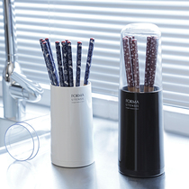 Chopsticks Shelve Japan Asvel Home Plastic Cutlery Containing Box Spoon Fork Drain Cage Dust Resistant Chopsticks Bucket