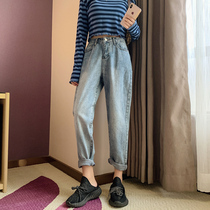 Pants suitable for crotch and thigh thick Harem pants womens spring and Autumn 2020 straight leg pants large size jeans children