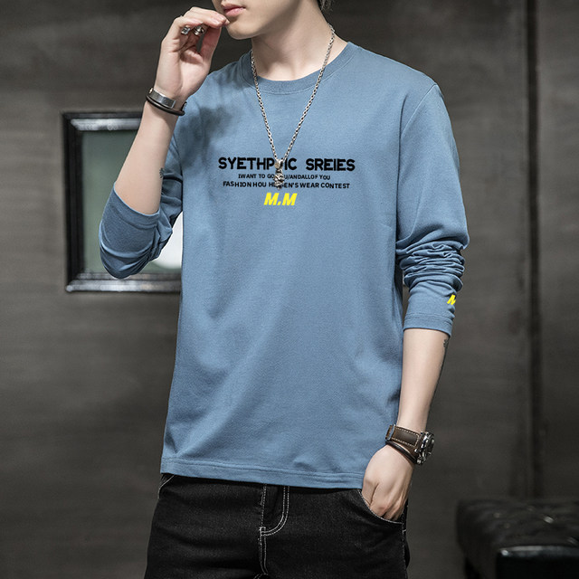Long-sleeved t-shirt men and Korean version of the tide loose cotton padded top 2020 new body tide tide long sleeve on clothes spring Long-sleeved t-shirt men and Korean version of the tide loose cotton padded top 2020 new body tide tide long sleeve on clothes spring
