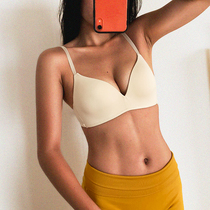 Special 70AB solid color ice silk comfort on thin under thick sexy glossy incognito underwear women without rim bra