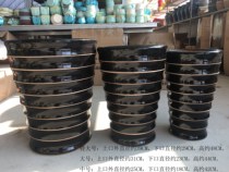 Black and white thread large-size high-tube ceramic flower pot Loose-tailed sunflower Green Dill Fortune Tree Phoenix Tail Pine Money Tree