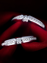 Diamond couple ring couple 18k white gold diamond ring proposal custom platinum wedding fashion real diamond to send girlfriend
