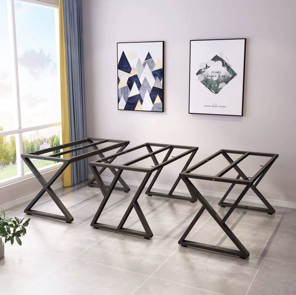 桌腿支架茶几岩板办公会议桌子家用饭桌脚鱼缸架金属脚架桌腿