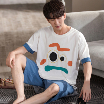 Mens pajamas summer modal short sleeve 2021 new cotton summer can be worn outside couple home suit