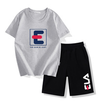 Children's Summer Rit 2022 New Aerial Short Sleeve Sports Suite Boys Two Fashionable Middle School Children's Dress