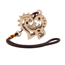 Grid model love pendant Wooden assembly mini model small gift