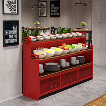 Hot Pot restaurant seasoning table commercial restaurant fruit cold dish display cabinet Haidilao sauce table small side cabinet dipping table