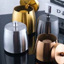 Ashtrays stainless steel with lid thickened boutique home windproof and anti-fall hotel bar Gargart big number personality creative