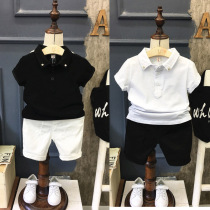 Boys summer suit foreign atmosphere 4 children summer short sleeve polo shirt two-piece set 2-year-old boy clothes 5 handsome 3