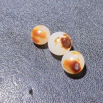 Authentic Xinjiang Hetian Jade seed material Poly red skin white meat round beads natural skin shell