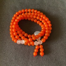 Natural original mine Baoshan Willow material bracelet 108 beads necklace persimmon red agate jewelry bracelet spot