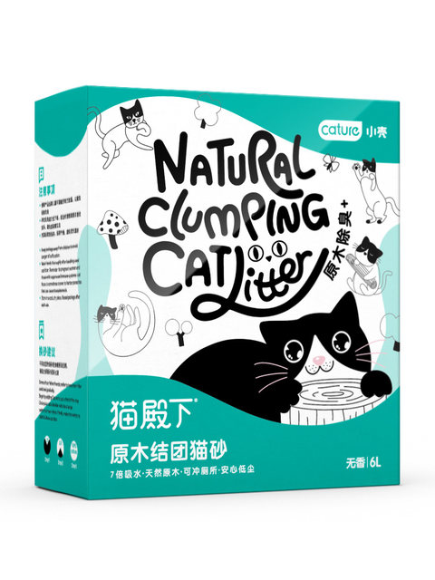 Yourhighest the Cat's Log Clumping Cat Litter 6L ນໍ້າອັດລົມປາສະຈາກຝຸ່ນ Formaldehyde-Free Cat Litter Cat Supplies 12 Pack