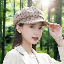 Rosex Tangk Plaid Bailey Hat Fall Winter Korean Joker Octagonal Hat British Retro Painter Newsboy Hat