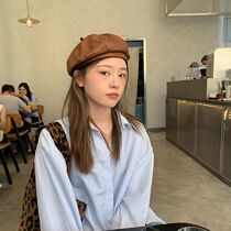 Rosex Tangk solid color beret women's autumn and winter Joker British retro beret Korean octagonal hat tide