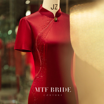 Manchen Tingfang (Rouge) mother dress wedding dress female high-end wedding happy mother-in-law noble red cheongsam autumn and winter