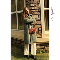 solighter wool coat simple straight tube long fur one grain lamb coat