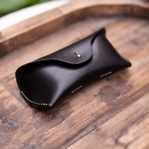 Hand-made tanning leather leather glasses case glasses bag ink box sun glasses box storage