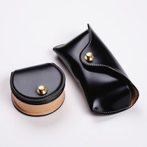 kamo-produced black horse hip leather glasses case storage box combination set Ray-Ban glasses case earphone box