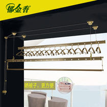 Tulip drying rack hand lift three-pole cool hanger balcony top installation automatic drying rack quilt rack bag installation