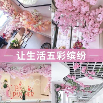 Simulation Cherry Blossom Tree Branches Simulation Flower Ceiling Pear Blossom Plum Blossom Plum Blossom Vines Day Style Wedding Decoration Cherry Blossom Branches