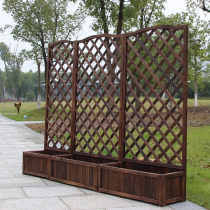 Flower Box Climbing Rattan outdoor decorated outdoor guardrails Barrier Flower Slot Flower Racks Mall Yard Wood Grid plant fencing