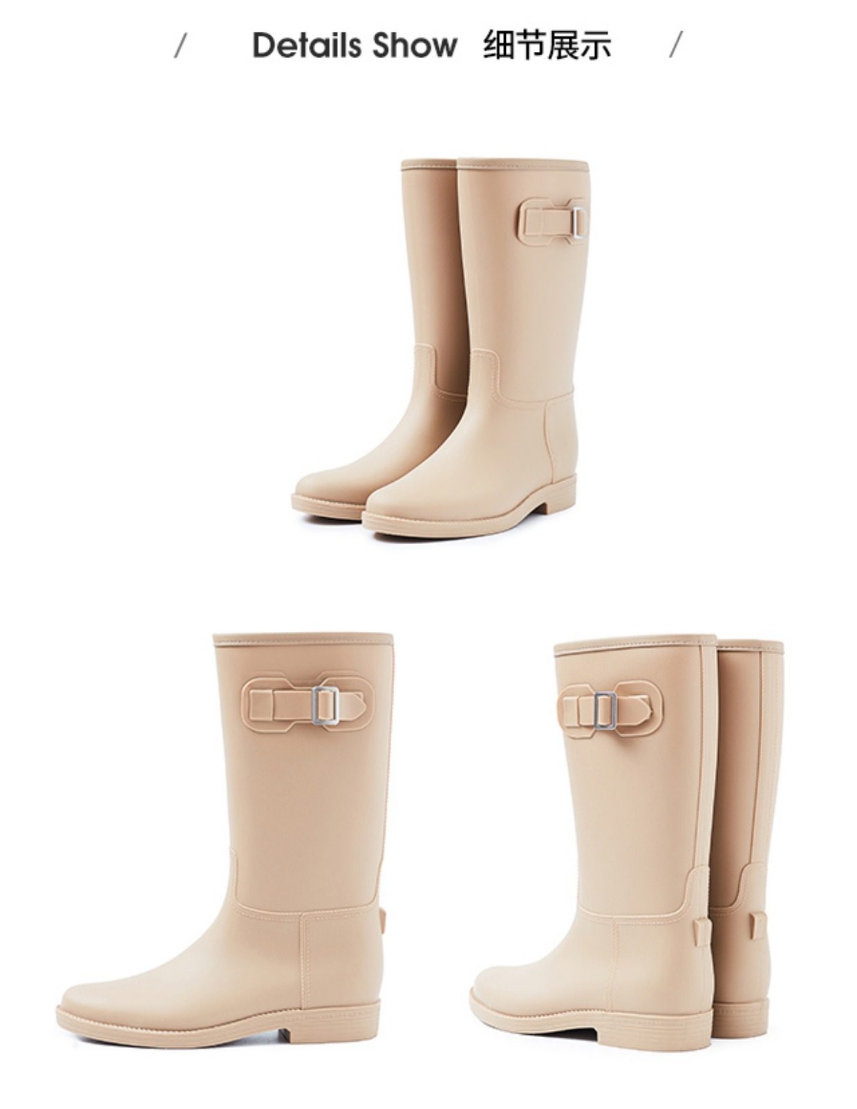 slashmoda简约时尚雨鞋女成人韩国中筒水靴胶鞋防滑女士水鞋雨靴_7折