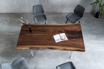 North American Black Walnuts Double Parquet Log Large Plate Hu Peach Wood Minimalist Modern Tea Table Dining Table 177 5 * 95 * 84 * 91 *4