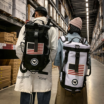 Fashion Trends Double Shoulder Bag Mens Large Capacity Multifunction Travel Bag Women Sports Fitness Cylinder Bag Slanted Satchel Bag