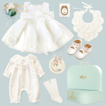 Newborn baby gift box spring and summer suit full moon gift newborn supplies hundred-day birthday princess dress dress