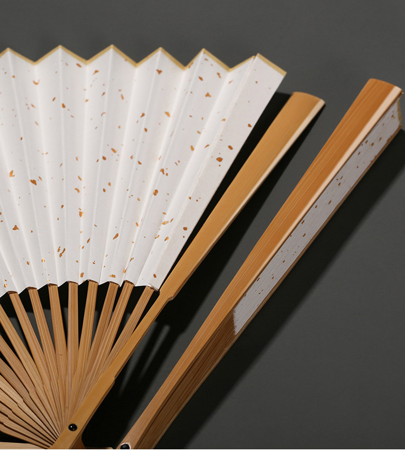 水磨玉竹折扇空白苏工宣纸扇面全竹玉骨风男女式入门文玩扇子