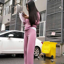 Early autumn suit new wave fashion stars with the same spring and autumn two sets of girl gold silk velvet sports suit women