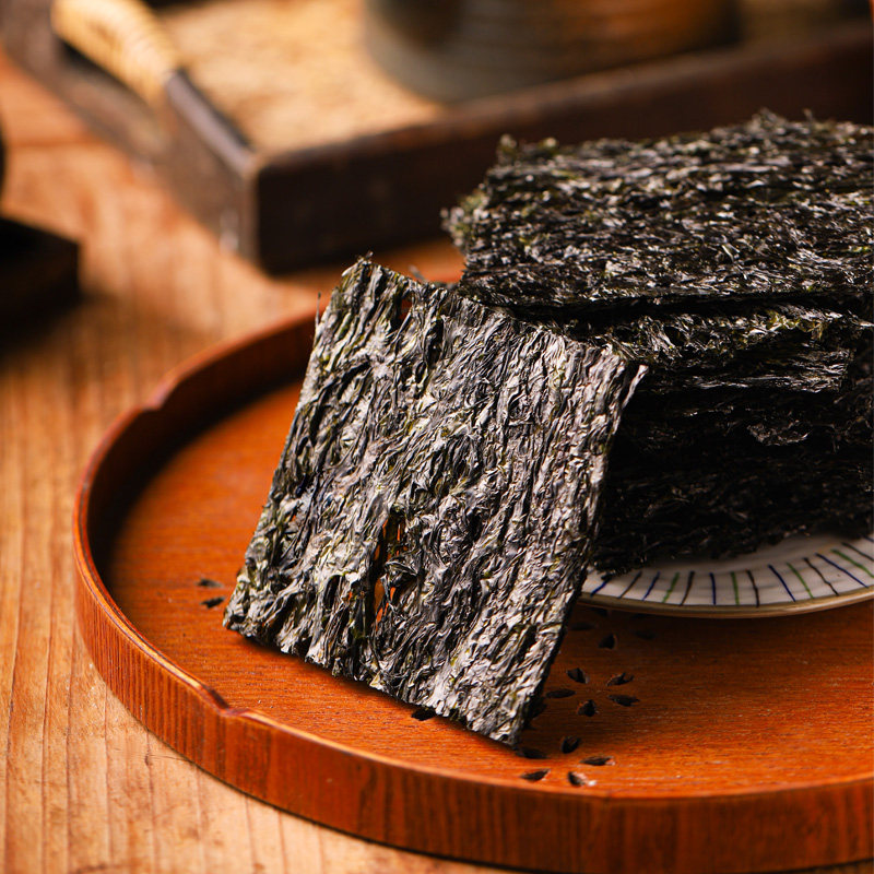 吉庆和黑金紫菜晚秋嫩芽霞浦头水干紫菜批发10g3包煲汤干货
