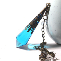 Crystal Pendant Pendant Energy Stone Set Retro Natural Green Citrine Blue Crystal Necklace Single Tip Men and Women New