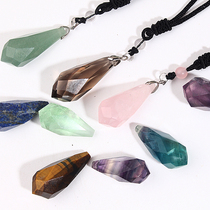 Natural crystal pendant White pink purple yellow crystal obsidian pendulum pendant drop-shaped angel tears