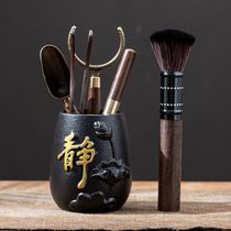 Tea set cleaning tools ebony wood tea ceremony six gentlemen set book Tea tools tea clip needle spoon accessories