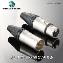 NEUTRIK Youquke Xlr NC3MXX Cannon male and female silver-plated three-core balanced plug XLR microphone microphone 3FXX Nutrick ktv performance recording mixer amplifier sound