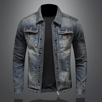 Denim coat mens Korean trend 2021 spring and autumn handsome denim clothes slim fashion brand European and American Street mens jacket