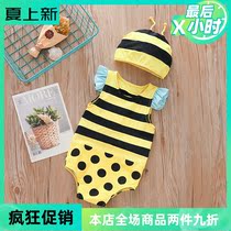 Childrens swimsuit quick-drying sunscreen children boys boys swimwear girls baby 1-3-5-7 years old conjoined cartoon swimsuit