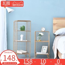 Nordic shelf floor bedroom side cabinet simple multi-storey modern bookshelf small apartment living room storage locker
