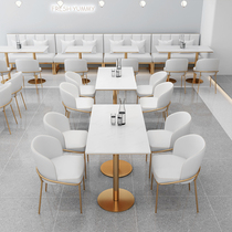 Cafeterias clear and creative restaurant Leisure dining table and chairs Milk Tea Burger burger Shop Dining Room Table Dining Chair Suit