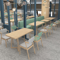 West Restaurant Catering multilayer solid wood table wood grain chairs fast food flour shop leaning against wall arched cassette sofa