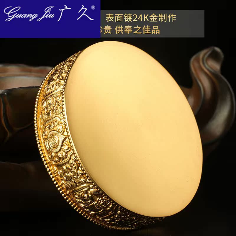 silver trip plate S99 plating 24 k Jin Xiu plate Tibetan semi-manual eight lucky man da pan 8 cm for repairing mann tea