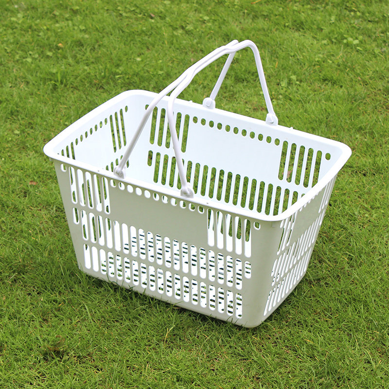 超市购物篮购物筐手提篮塑料菜篮子家用大号零食购物蓝迷你便利店