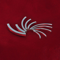 Square silver pipe 925 pure silver bend pipe DIY accessories Handstring bracelet Quartet silver Syphon Syphon Silver Square Pipe